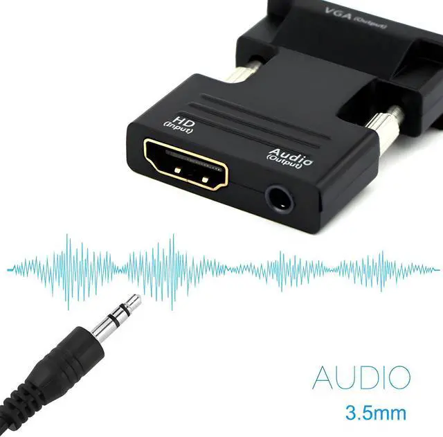 Alt view image 6 of 7 - HDMI Female to VGA Male Converter with Audio Adapter Support 1080P Signal Output