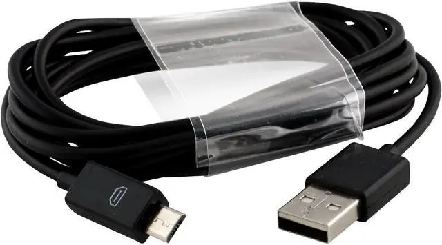 Main image of JacobsParts Micro-USB Data Sync Charger Cable, A Male to Micro B, 6 Feet / 2 Meters, Black