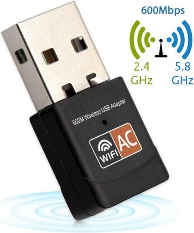 Alt view image 2 of 3 - Mini Dual Band 600Mbps USB WiFi Wireless Adapter Network Card 2.4/5GHz 802.11ac