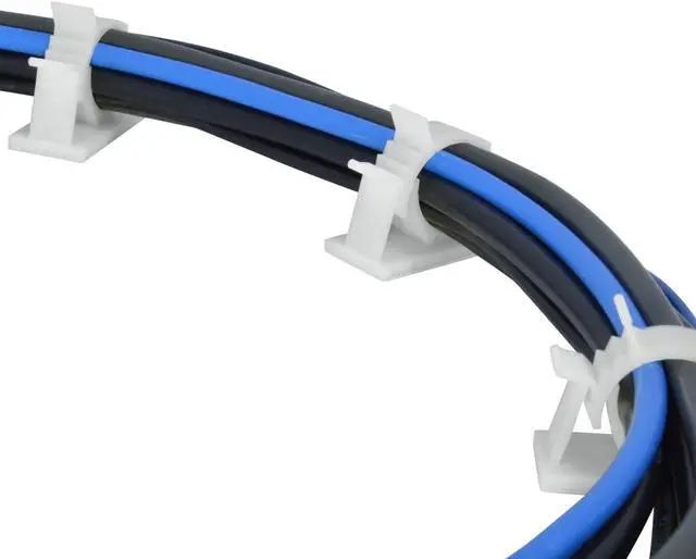 Alt view image 2 of 3 - JacobsParts V1 Adhesive Cable Management Clips, 1.0 Inch Adjustable Clamp, White (25 Pack)