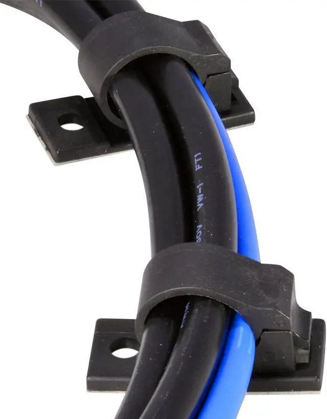 Alt view image 3 of 4 - 25pcs JacobsParts V3 Adhesive Cable Management Clips, 0.7 Inch Fixed Clamp with Optional Screw Mount (Large)