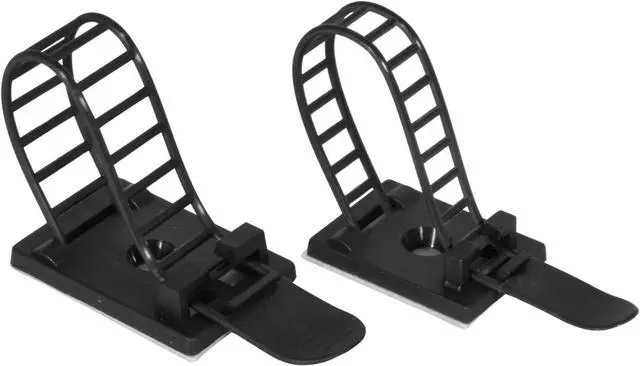 Alt view image 3 of 3 - 25x Heavy Duty Adjustable Adhesive Cable Straps Cord Management Tie 1.0" Black