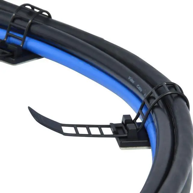 Alt view image 2 of 3 - 25x Heavy Duty Adjustable Adhesive Cable Straps Cord Management Tie 1.0" Black