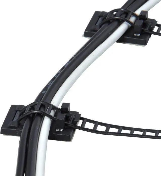 Alt view image 2 of 3 - 25x Adjustable Adhesive Cable Straps Cord Management Tie Mount Clips 1.0" Black