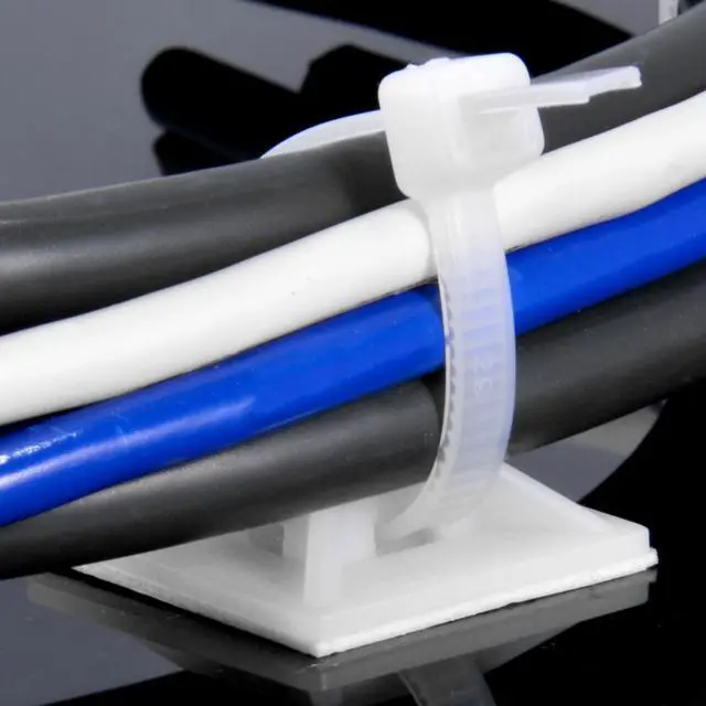 Alt view image 3 of 3 - 25x Zip Tie Mount Kit Self Adhesive Cable Management Cord Organizer Holder Large