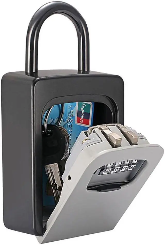 Alt view image 2 of 6 - Lock Box Over-the-knob Door Handle Security Safe 4-Digit Combo 6 Key Waterproof