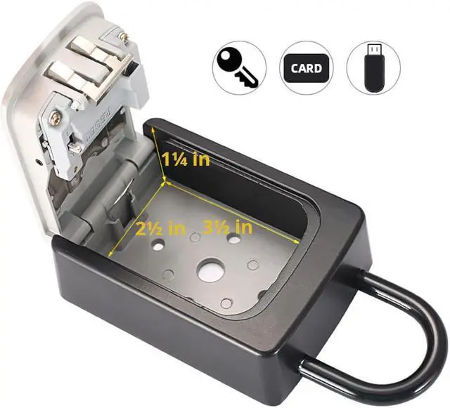 Alt view image 4 of 6 - Lock Box Over-the-knob Door Handle Security Safe 4-Digit Combo 6 Key Waterproof