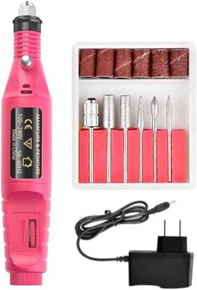 Main image of JacobsParts Electric Nail Drill File Acrylic Art File Manicure Pedicure Portable Machine Kit (Pink)
