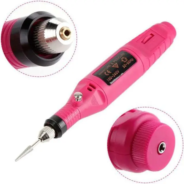 Alt view image 2 of 7 - JacobsParts Electric Nail Drill File Acrylic Art File Manicure Pedicure Portable Machine Kit (Pink)