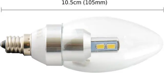 Alt view image 5 of 5 - 6pcs ABI 3W Warm White 2800K Candelabra LED Light Bulb E12 250lm Non-Dimmable