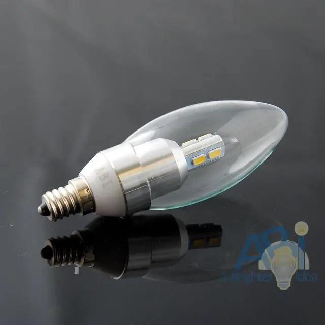 Alt view image 3 of 5 - 6pcs ABI 3W Warm White 2800K Candelabra LED Light Bulb E12 250lm Non-Dimmable