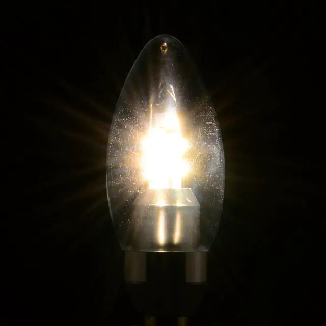 Alt view image 2 of 5 - 6pcs ABI 3W Warm White 2800K Candelabra LED Light Bulb E12 250lm Non-Dimmable
