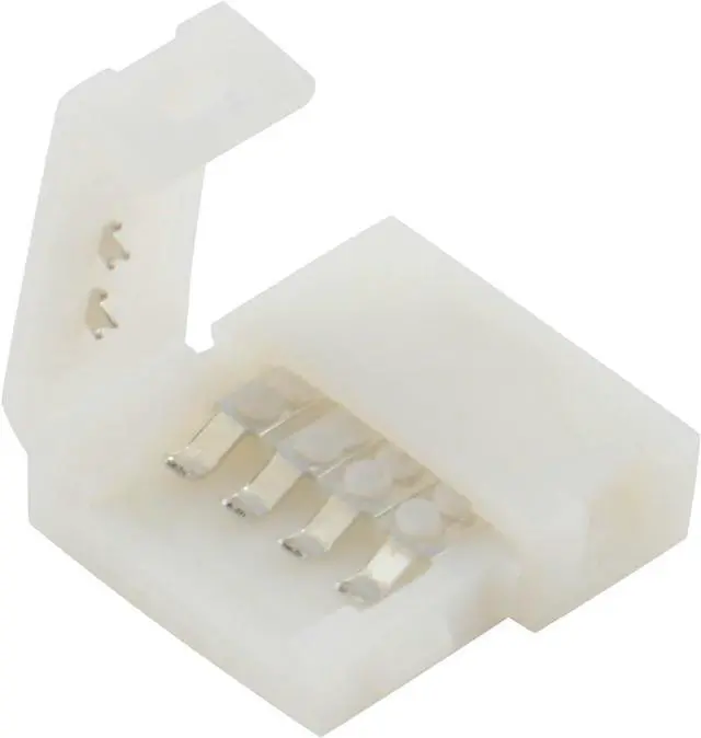 Alt view image 2 of 2 - 10x 10mm 4-pin Solderless Clip-on Coupler Connector for 5050 RGB LED Strip Light