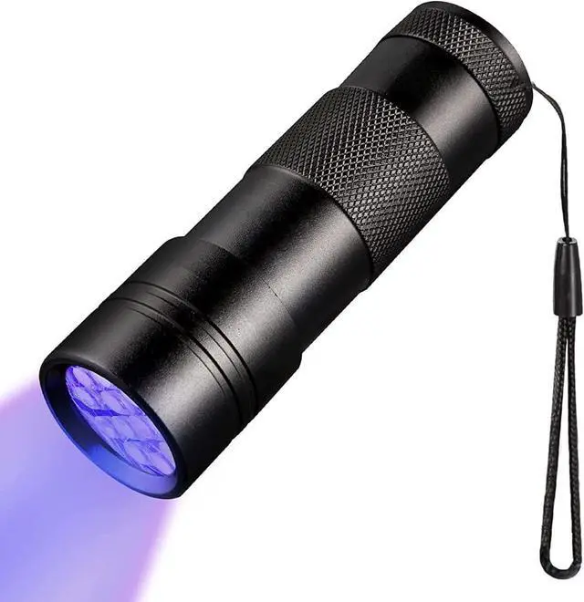 Main image of JacobsParts UV Flashlight Black Light, Handheld Inspection Blacklight 12 Led 395nm Mini Light Torch for Dog Pet Urine Stains, Bed Bugs Detector and Scorpions