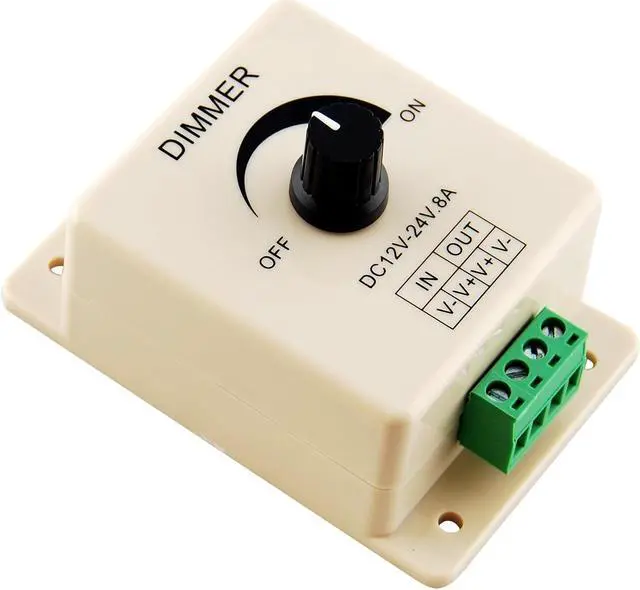 Alt view image 2 of 4 - Manual Dimmer Switch for LED Strip Light, 12V 8A Mountable with Terminals 3 Pack