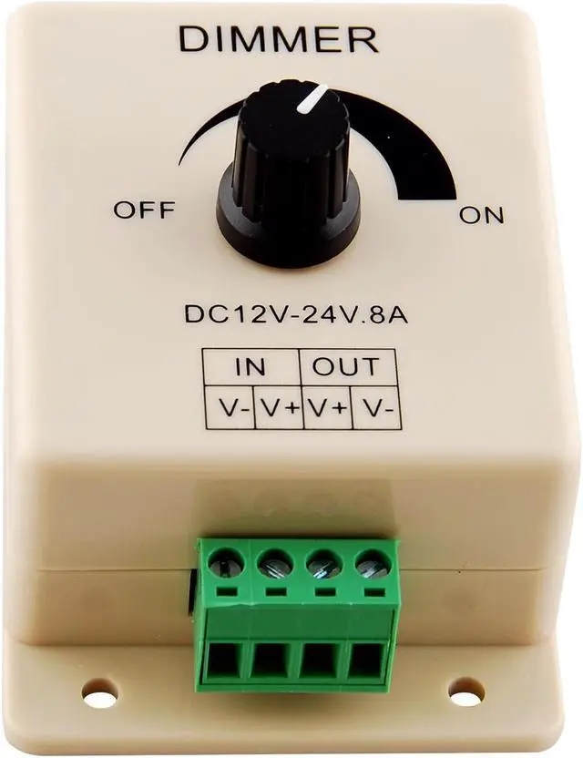 Alt view image 3 of 4 - Manual Dimmer Switch for LED Strip Light, 12V 8A Mountable with Terminals 3 Pack