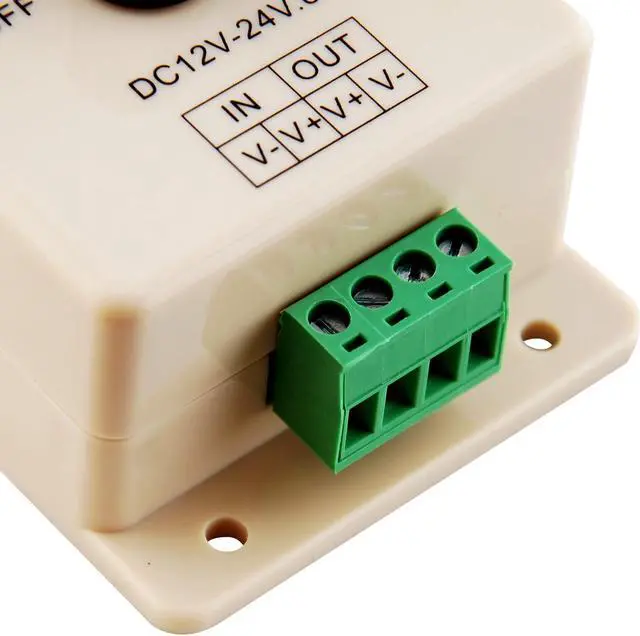 Alt view image 4 of 4 - Manual Dimmer Switch for LED Strip Light, 12V 8A Mountable with Terminals 3 Pack