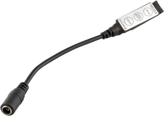 Alt view image 2 of 2 - Low-profile Inline Controller for RGB LED Strip Light, Black 5 Pack