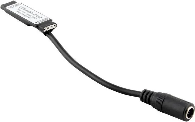Main image of Mini Inline 12V LED Amplifier for RGB Strip Light with Barrel Connector, Black