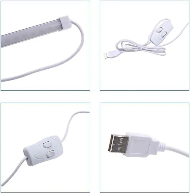 Alt view image 3 of 4 - JacobsParts LED Light Bar USB Under Cabinet Desk Lamp Warm & Daylight White