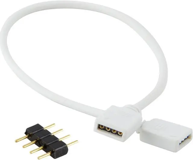 Main image of (5-pack) 12" 4-pin Female Coupler Extension w/ Male Pins for RGB LED Strip Light