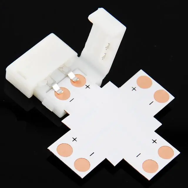 Alt view image 2 of 2 - 10-mm Plus-Shaped 4-way Solderless Connector Splitter for 5050 LED Strip Light 5x