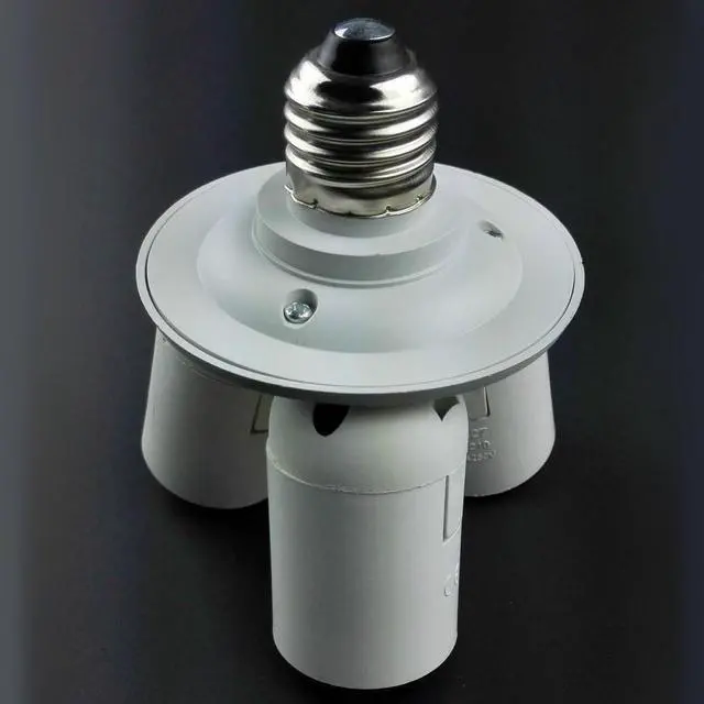Alt view image 3 of 4 - 3 to 1 Light Socket E26 Splitter Lamp Base Adapter for Standard LED & CFL Bulbs