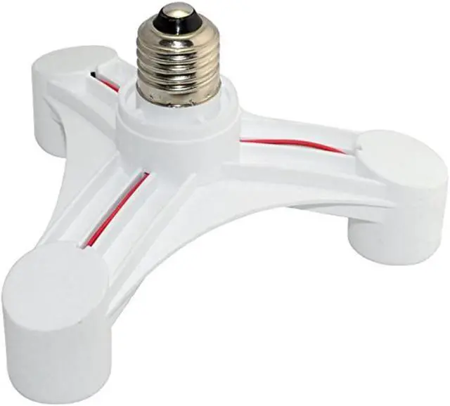 Alt view image 2 of 4 - 3 to 1 Light Socket E26 Splitter Adapter for Flood Spot and Lamp CFL & LED Bulbs