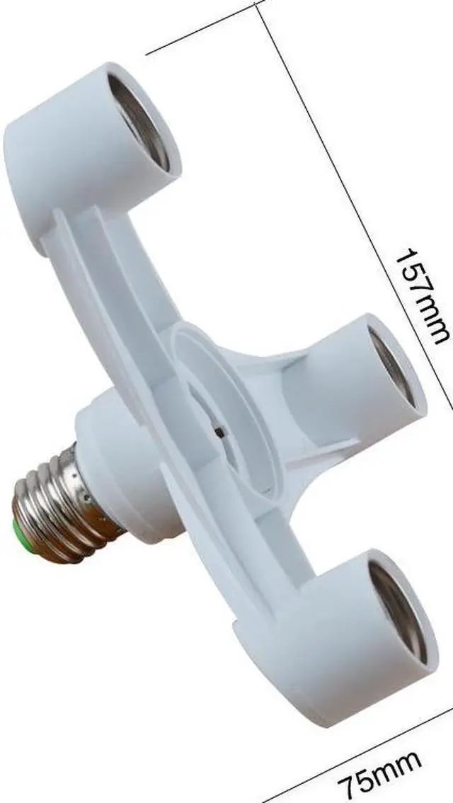 Alt view image 4 of 4 - 3 to 1 Light Socket E26 Splitter Adapter for Flood Spot and Lamp CFL & LED Bulbs
