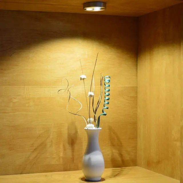 Alt view image 3 of 4 - 3X ABI 3W LED Puck Light Kit for Kitchen Bookshelf Showcase, Warm White 3000K