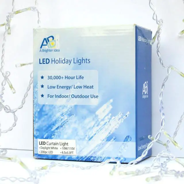 Alt view image 2 of 6 - Icicle Curtain 200 LED String Fairy Christmas Lights Outdoor Daylight White Xmas