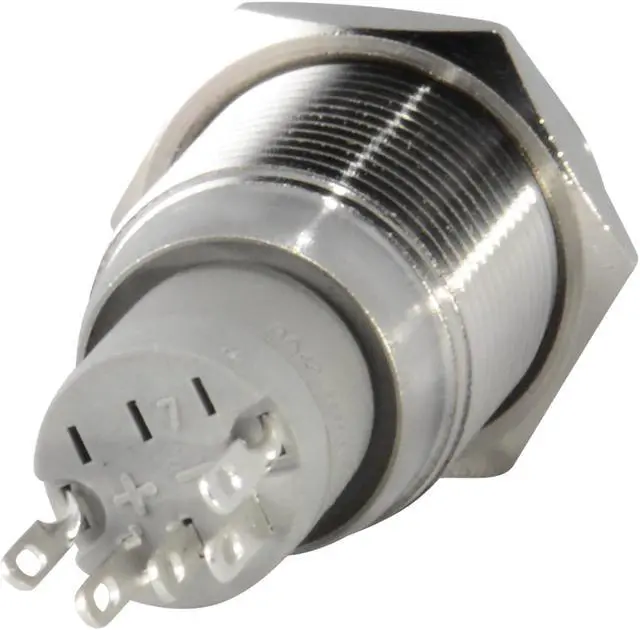 Alt view image 4 of 5 - 16mm Latching Push Button Power Switch Stainless Steel w/ Blue LED Waterproof
