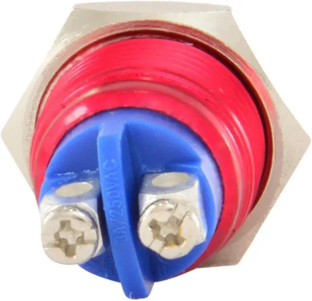 Alt view image 2 of 3 - JacobsParts Circular Metal 16mm Momentary Push Button Switch (Red)
