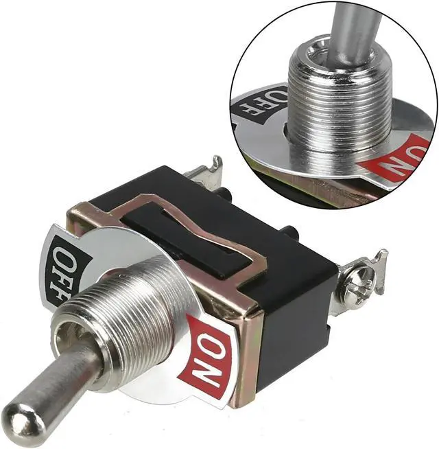 Alt view image 2 of 7 - 5pcs toggle switch SPST 12V 24V 250V Volt 15A ON OFF Flick Auto Car Boat 2-pole