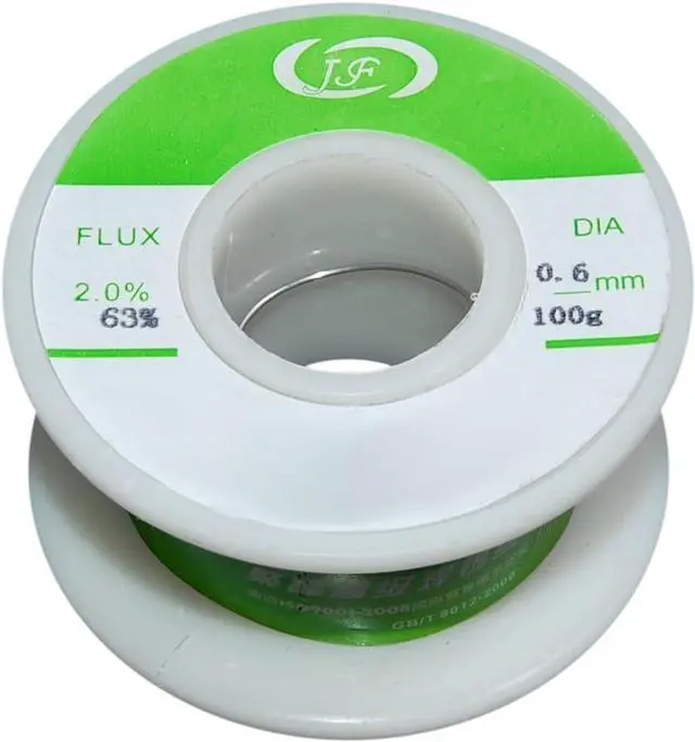 Alt view image 5 of 5 - Delcast JY60-A Pencil Tip 60 Watt Soldering Iron with 0.6mm Rosin Core 63/37 Tin Lead Solder Wire, 110V (100g / 3.5oz Spool)