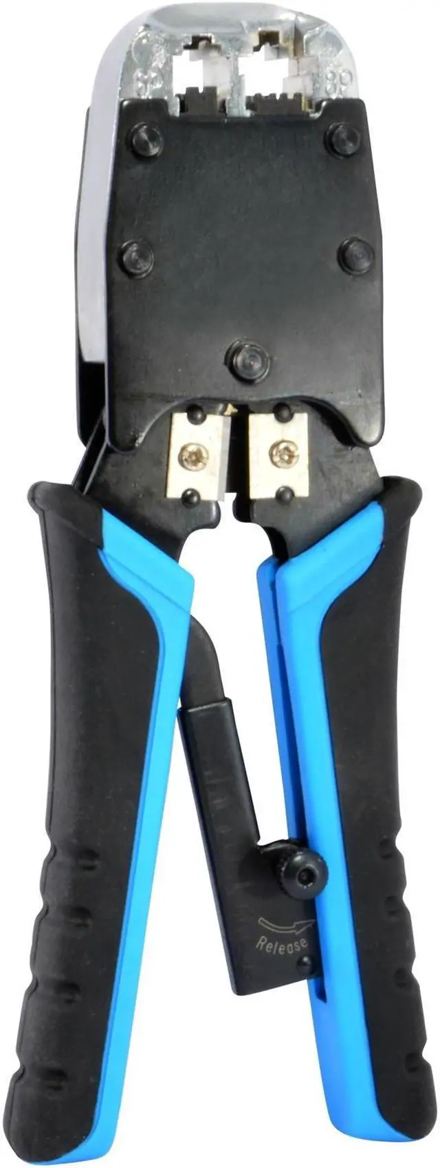 Main image of Ratcheting Cable Crimper Tool & 50 Connectors for CAT5 CAT5e RJ45 Network Cables