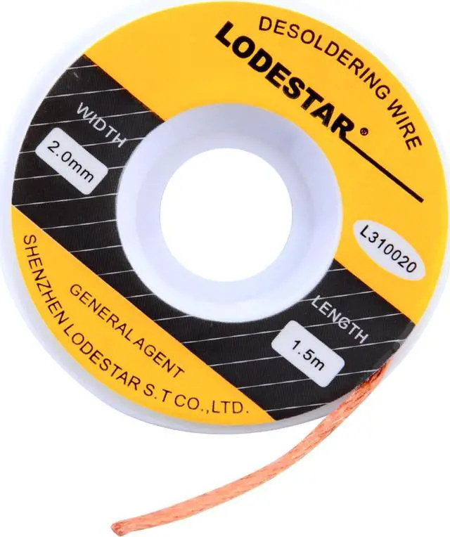 Main image of 2.0mm Desoldering Braid Solder Remover Spool Copper Wick 5 ft 1.5m