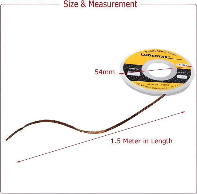 Alt view image 2 of 2 - 2.0mm Desoldering Braid Solder Remover Spool Copper Wick 5 ft 1.5m