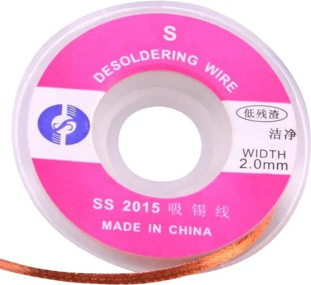 Main image of 2.0mm Desoldering Braid Solder Remover Pure Copper Wick - Low Residue 1m/3ft