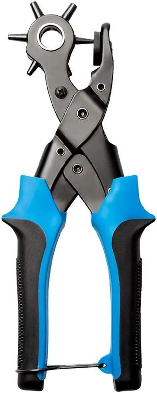 Alt view image 6 of 7 - JacobsParts Heavy Duty Leather Hole Punch Tool Multi Size Plier with Compound Joint and Ergonomic Grip for Belt Collar Strap Fabric Eyelet
