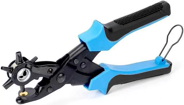 Main image of JacobsParts Heavy Duty Leather Hole Punch Tool Multi Size Plier with Compound Joint and Ergonomic Grip for Belt Collar Strap Fabric Eyelet