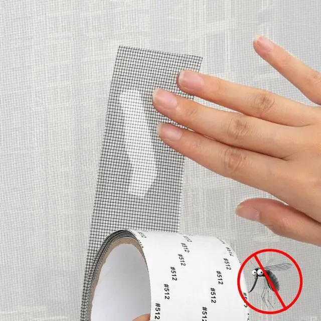 Alt view image 6 of 7 - JacobsParts Window Screen Repair Patch Adhesive Fiberglass Mesh Hole Repair Tape 2" 6.5ft (White)