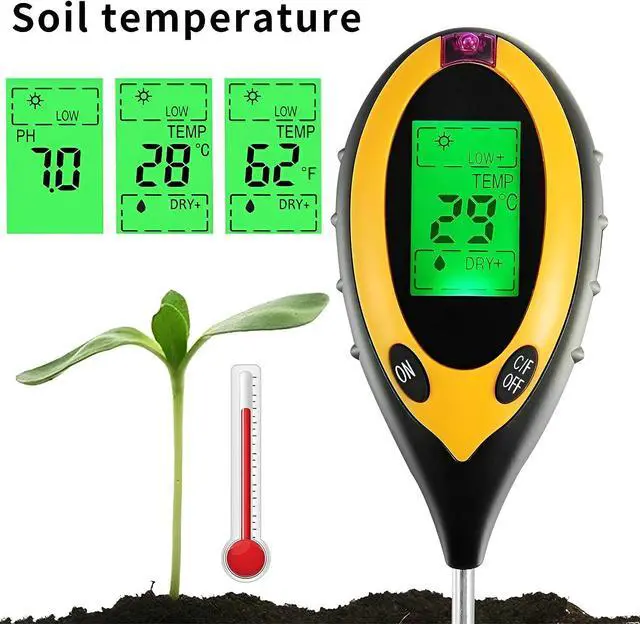 Alt view image 5 of 7 - 4-in-1 Soil Moisture Meter - Soil Hygrometer for Gardening, Farming, Lawn, Indoor and Outdoor Plants - Digital LCD Sensor Soil Tester for Plant Care - Plant Water Meter - Plant Moisture Meter