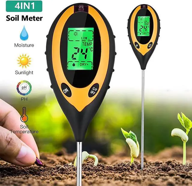 Alt view image 2 of 7 - 4-in-1 Soil Moisture Meter - Soil Hygrometer for Gardening, Farming, Lawn, Indoor and Outdoor Plants - Digital LCD Sensor Soil Tester for Plant Care - Plant Water Meter - Plant Moisture Meter