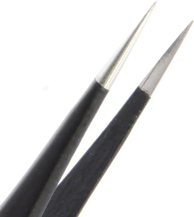 Alt view image 3 of 3 - Delcast ESD Straight Tip Tweezer Anti Static Stainless Steel Electronic Repair Tool
