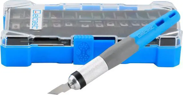 Alt view image 2 of 6 - Delcast Craft Knife Set Hobby Art Carving Tool 13 Razor Blades & Storage Case