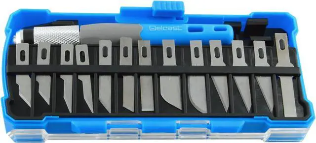 Alt view image 5 of 6 - Delcast Craft Knife Set Hobby Art Carving Tool 13 Razor Blades & Storage Case