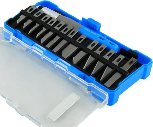Alt view image 4 of 6 - Delcast Craft Knife Set Hobby Art Carving Tool 13 Razor Blades & Storage Case