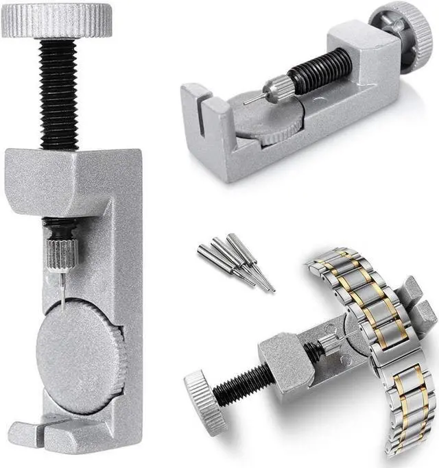 Alt view image 2 of 6 - Watch Repair Tool Kit with Spring Bar Tool - to Adjust, Remove and Replace Watch Bands, Watch Straps and Watch Pins, Includes 6 Interchangeable Tips and 4 Extra Pins