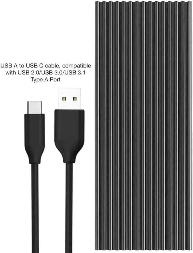 Alt view image 6 of 7 - 10Gbps M.2 NVMe USB 3.1 SSD Enclosure Type C External Drive Case Adapter JMS583